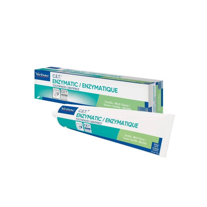 Virbac CET Enzymatic Toothpaste| Eliminates Bad Breath by Removing Plaque and Tartar Buildup | Best Pet Dental Care Toothpaste Vanilla Mint - PawsPlanet Australia