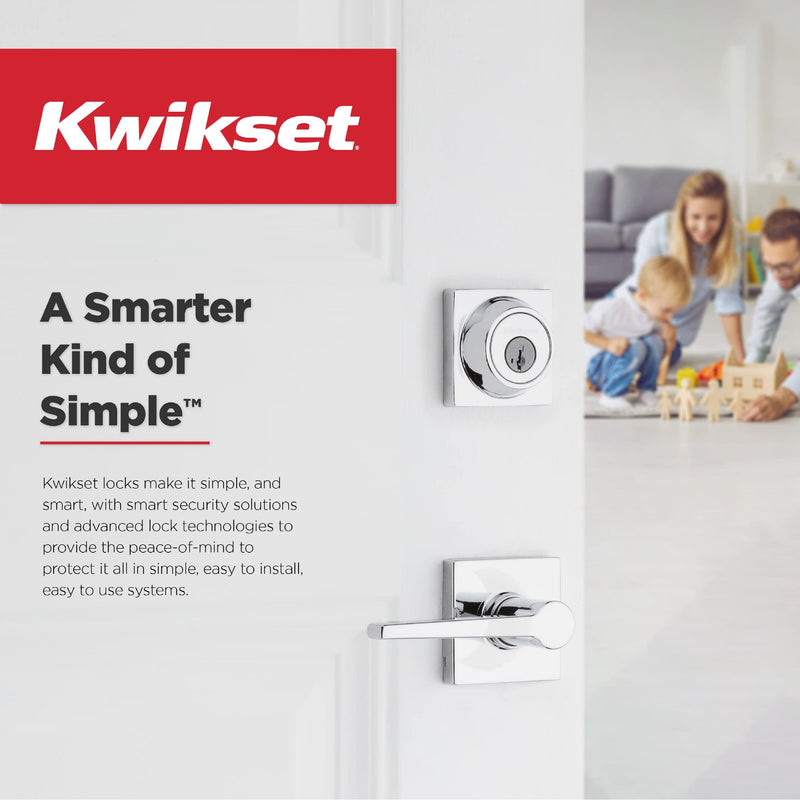 Kwikset Tripoli Lever Entry Door Handle with Lock and Key, Secure Keyed Reversible Lever Exterior, For Front Entrance and Bedrooms, Matte Black, Pick Resistant Smartkey Rekey Security and Microban 1 Pack