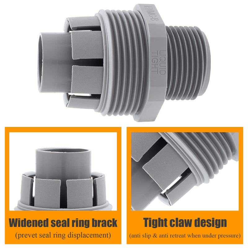 4Pcs 1 Inch NPT Electrical Conduit Connector Fittings, Nonmetallic Liquid Tight Straight Conduit Connector 4