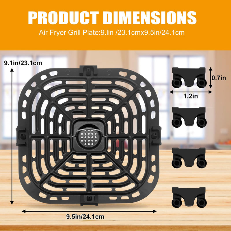 Air Fryer Replacement Tray for Instant Pot Vortex 6 in 1 6 QT Gourmia GAF685 GAF735 6 QT Air Fryer, Original Air Fryer Accessories Grill Pan Plate Crisper Plate Rack Parts,Dishwasher Safe
