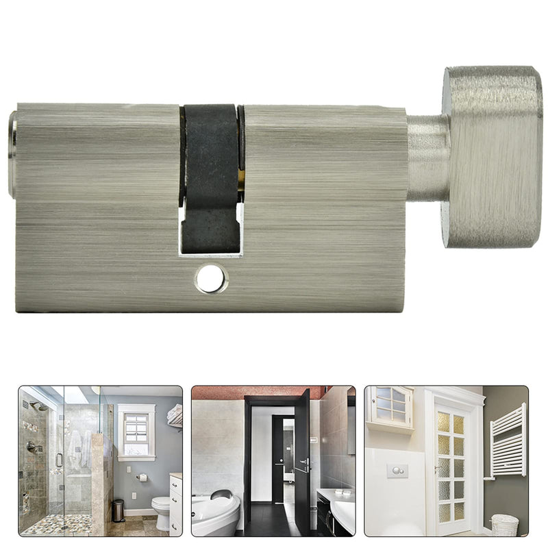 Lock Cylinder Single Open Lock Solid Copper Lock Cylinder, Anti Theft Cylinder with 3 Keys, Bedroom Bathroom Kit for Wooden Aluminum Doors Proof Lock (L=60mm (30/30))