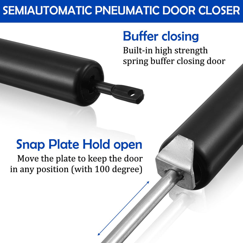 2 Set Heavy Duty Screen Door Closers, Durable Screen Door Shock Replacement System, Rust-Proof Black Aluminum Alloy Easy to Installation(Black)