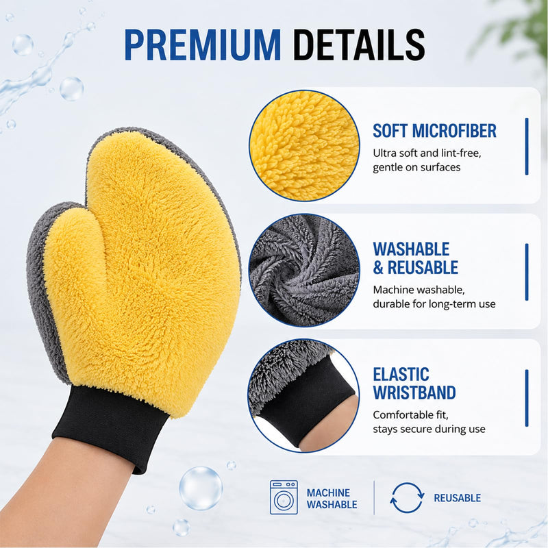 10 Pcs Paint Mitt Gloves Cleaning and Dusting Mitt with Thumb Painter and Decorating Gloves Reusable Coral Fleece Car Wash Mitt Deck Stain Applicator for Painter Decorators