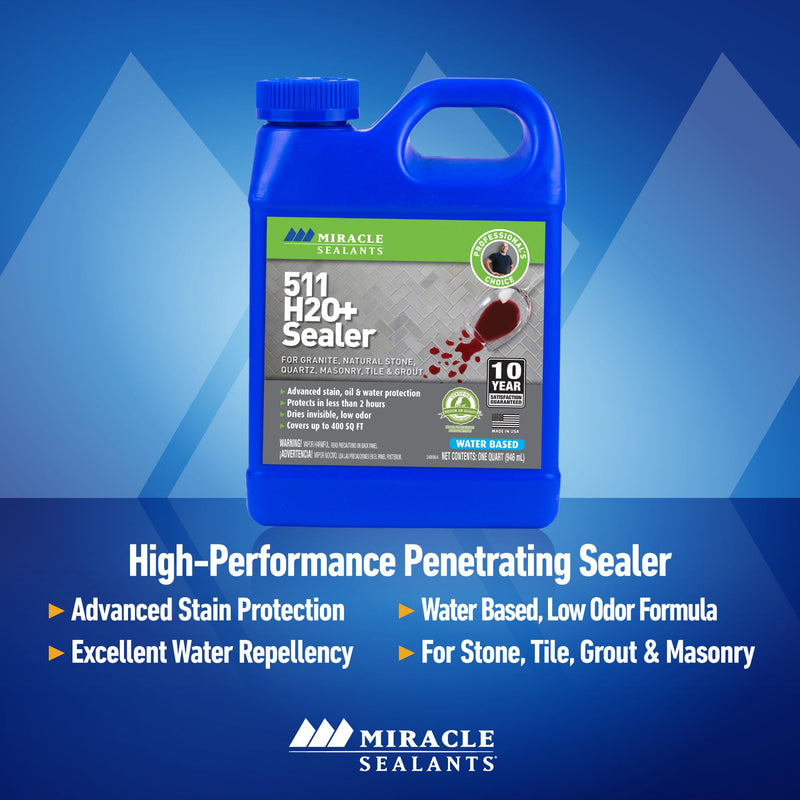 Miracle Sealants 511 H2O Plus Water-Based Penetrating Sealer, Quart