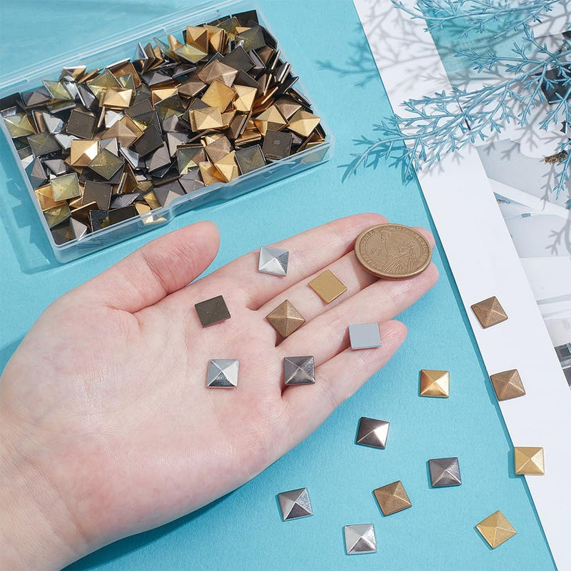 Hotfix Rivets PH PandaHall 320pcs 4 Colors Flat Back Pyramid Studs Hotfix Square Pyr ...
