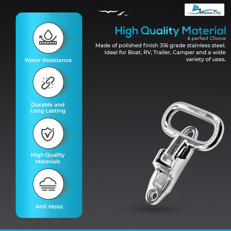 Marine City Folding Grab/Step, Heavy Duty Stainless Steel, 4-1/5" x 3-1/3", Durable, Corrosion-Resistant, Ideal for Boat, RV, Trailer, and Camper Use (Pack of 1)