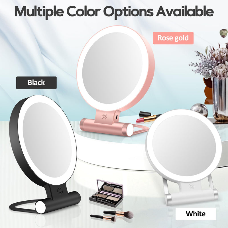 B Beauty Planet Magnifying Mirror with Light 30X, Double-Sided 1X/ 30X Magnifying Makeup Mirror with Tweezer, 2000mAh 3 Colour Modes with Adjustable Brightness,Foldable Travel Mirror(9" L x 7" W) White