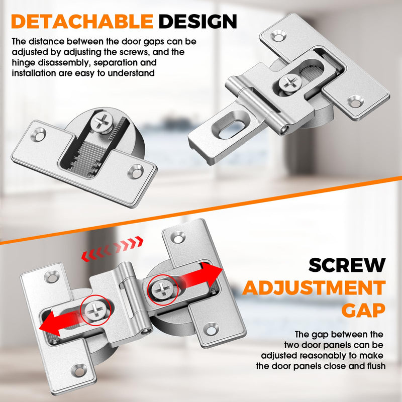 Bifold Hinges,Bifold Door Hinges,Folding Door Hinges,Folding Hinges,Bifold Cabinet Door Hinge,Double Cup Concealed Hinge for Cabinets,Closet and Furniture（6 Pack） 1