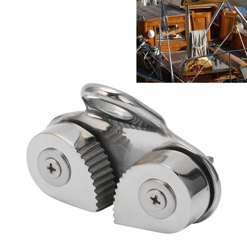 Stainless Steel Cam Cleat, Marine-Grade Fairlead with Flared Entry for Boats Dinghy Kayaks Fits 3-15mm Rope