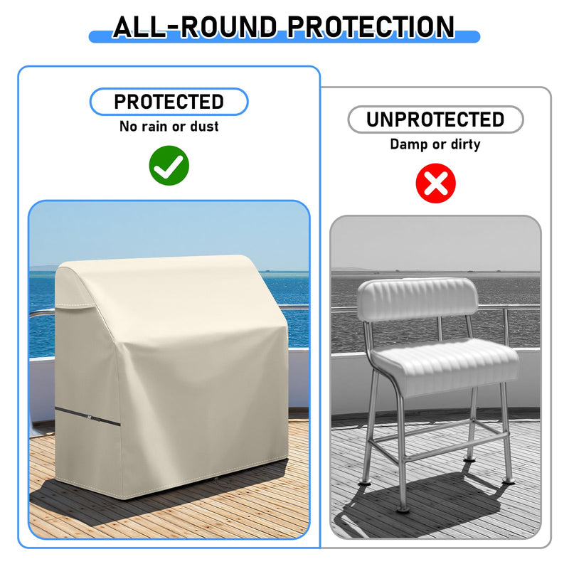Waterproof Boat Swing Back Seat Cover,Heavy Duty Leaning Post Cover,Waterproof Swingback Cooler Boat Seat Cover(36" W x 20" D x 36" H,Beige) Beige M-36"W x 20"D x 36"H