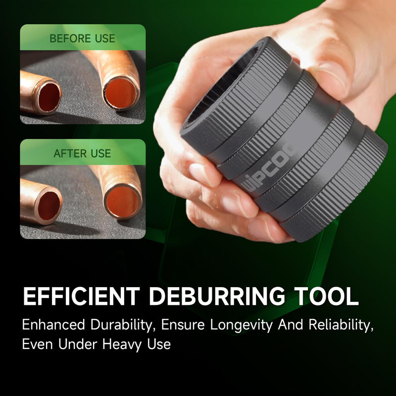 WIPCOOL Deburring Tool for Copper/PVC Pipe, PlumbingTools, 1/4" to 1-3/8"Inner Outer Hard Tube Chamfering Tool Outer Pipe Reamer, Copper Pipe Cleaner
