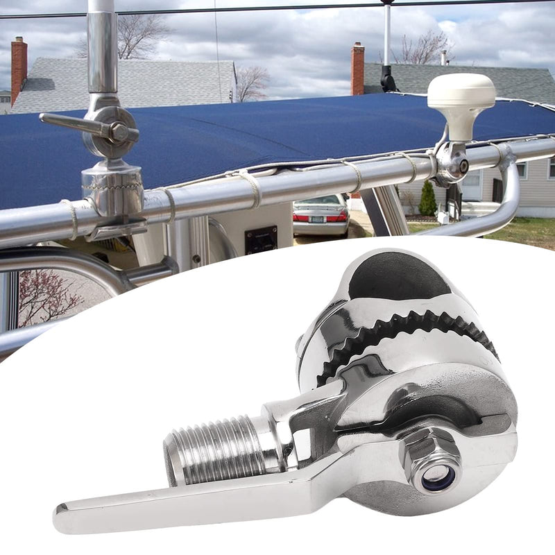 Marine Boat VHF Antenna Mount, 316 Stainless Steel Adjustable Ratchet Base with Lever Handle, 1in Thread Diameter, for Boats, Yachts, RVs