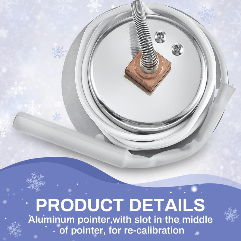 Copkim 2 Pcs Cooler Thermometer Vapor Capillary Design Refrigerator Gauge Freezer Thermometer, -40-65 Degree F/ -40-20 Degree C Temperature 2'' Dial Stainless Steel Flanged Panel Mount