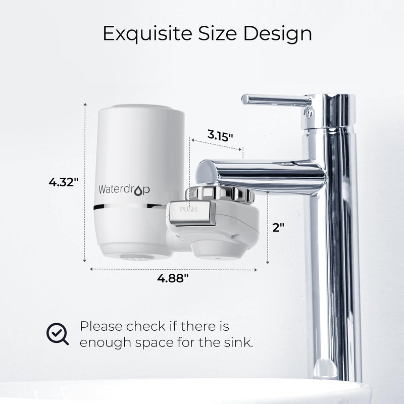 Waterdrop FC-02 Faucet Water Filter for Skin Care, Bathroom Sink Filter White Skin Care-1 Filter