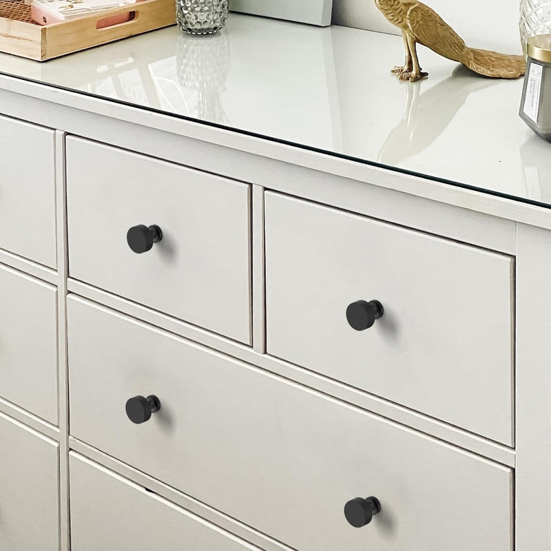 Matte Black Knurled Cabinet Knobs Round Drawer Pulls 30 Pack Matte Black Flat Round Knobs