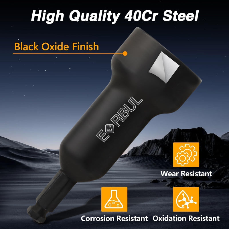 EVRBUL Upgraded Impact Drill Bit Socket Wrench 2-in-1 Square Nut Remover 4-Point Impact Adapter Socket for 1 Inch and 1-1/8 Inch Square Nuts