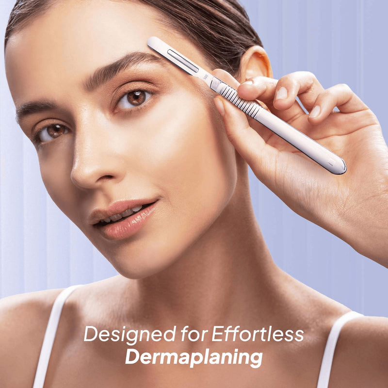 10R Blades Dermaplaning Razor for Women Face 10R Blades with Scalpel Handle - Pack of 15 Dermaplane Blades Scalpel 10R + Dermaplane Handle #3, Size 10R Scalpel Blades, Dermaplane Blades 10R #10R