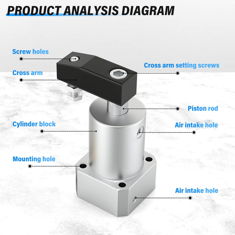 TAILONZ PNEUMATIC Right-Turn Cylinder Pneumatic Rotation Angle of 90 Degrees, Rotary Clamping Angle of the Lower Pressure Cylinder, Pressure Clamping Rotating Cylinder ACK25×90R