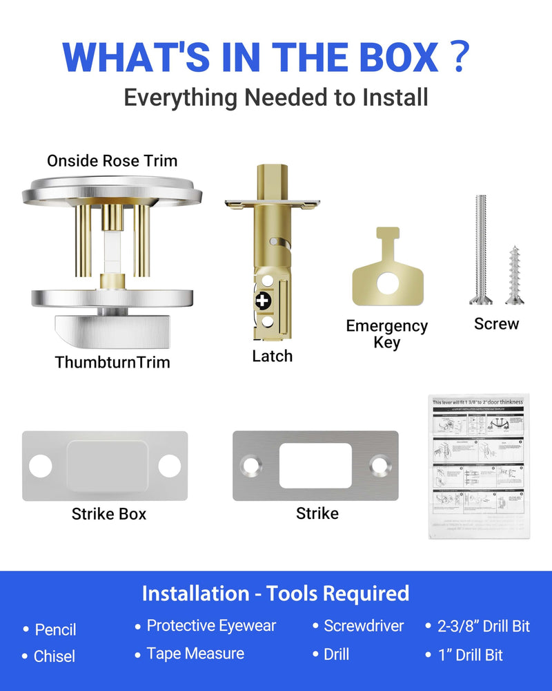 Grade 2 ADA Commercial Heavy Duty Privacy Deadbolt with Occupancy Indicator, Reversible Left/Right Handed, 2-3/4" Backset Vacant/In-use Bathroom door lock for Office/Resturant/Gym (1, Silver) 1