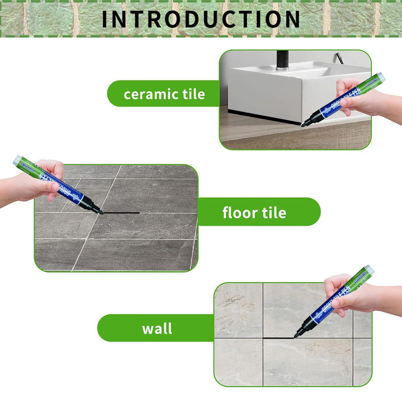 5 PCS Tile Grout Pen Home Repair Pen Tile Paint Markers for Tiles Floor Wall Bathroom Kitchen Repair Tools (Black) Black