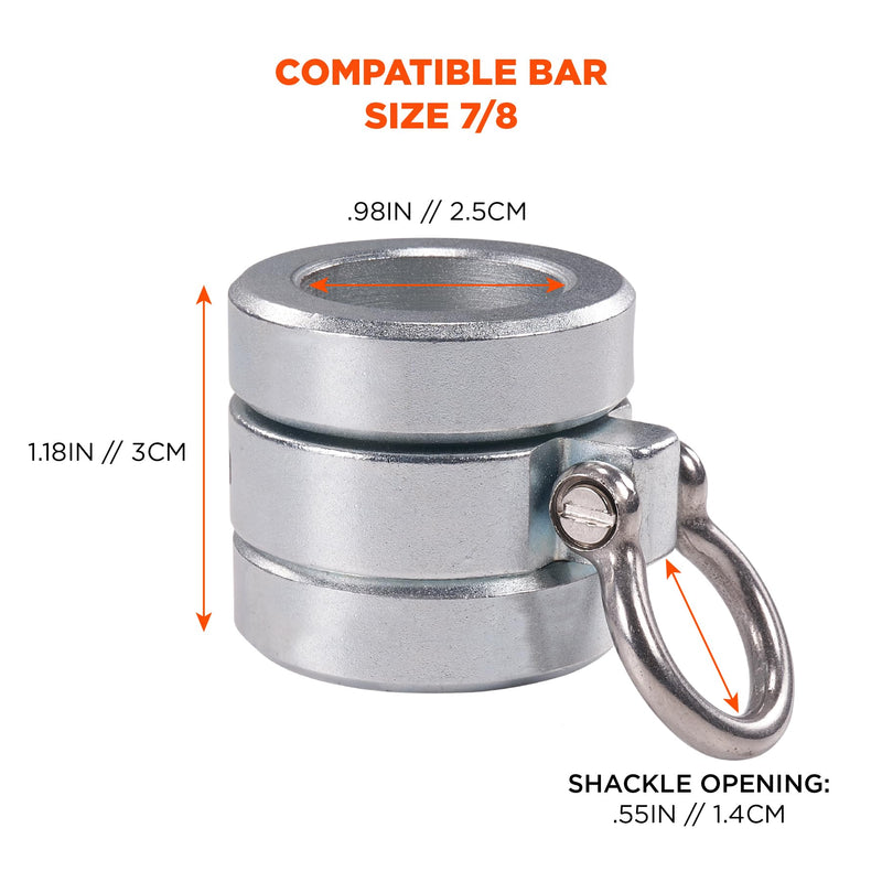 Ergodyne Squids 3791 Sleever Bar Lock Collar with Tethering Attachment Point for Tool Lanyard, Compatible Bar Size 7/8 .875 in