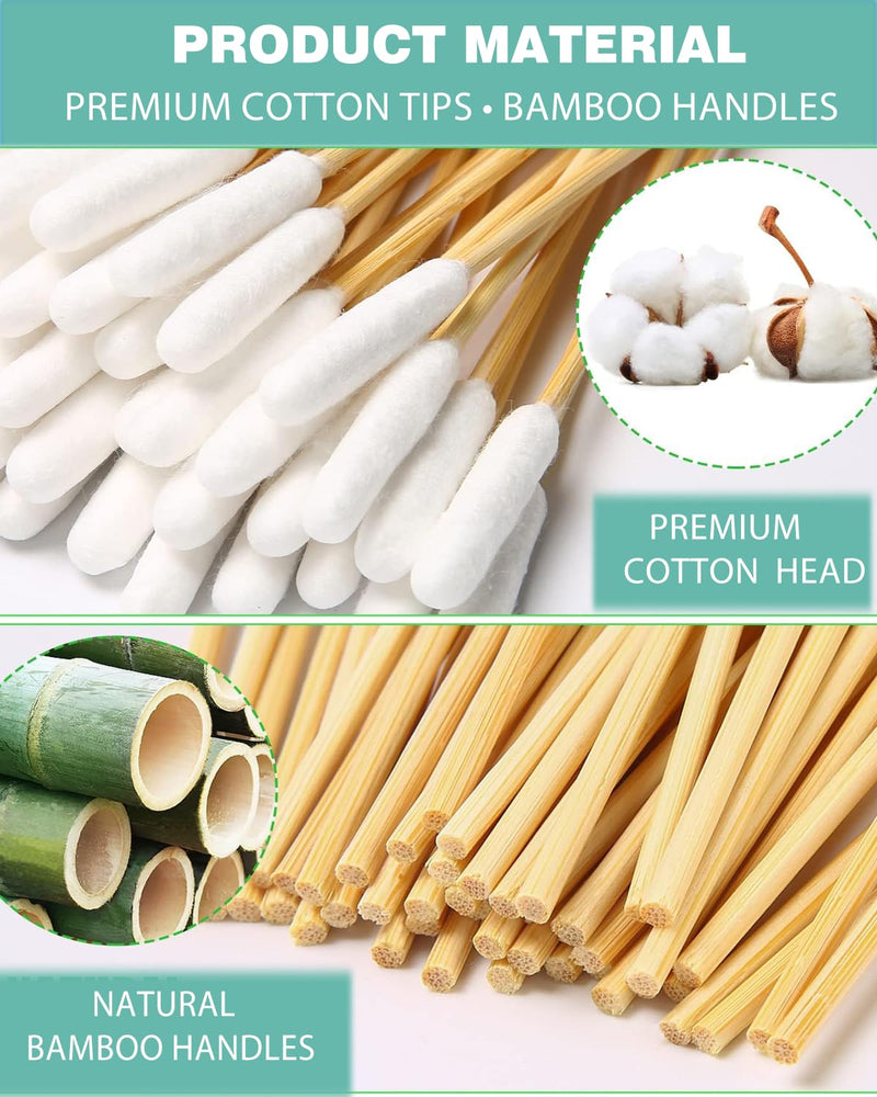 Dog Ear Cleaning Swabs 200 Count – 6 Inch Extra Long Bamboo Cotton Swabs for Dogs & Cats, Large Lint-Free Cotton Tipped Applicators for Ear Wax Removal, Tear Stains & Grooming 6" - 200 Ct (Large Box)