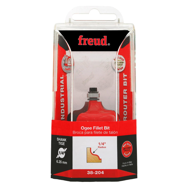 Freud 38-204: 1-1/2" (Dia.) Ogee Fillet Bit with 1/4" Shank