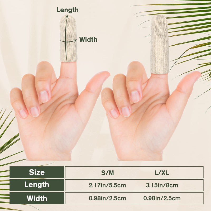 Evridwear 20PCS Premium Cotton Comfort Cushion Finger Toe Thumb Cot Sleeves Protect Fingertips Hand Eczema Skin Cracking Calluses Wicks Moisture Jewelry Clean Smudges (Short Length) 20 Count (Pack of 1)