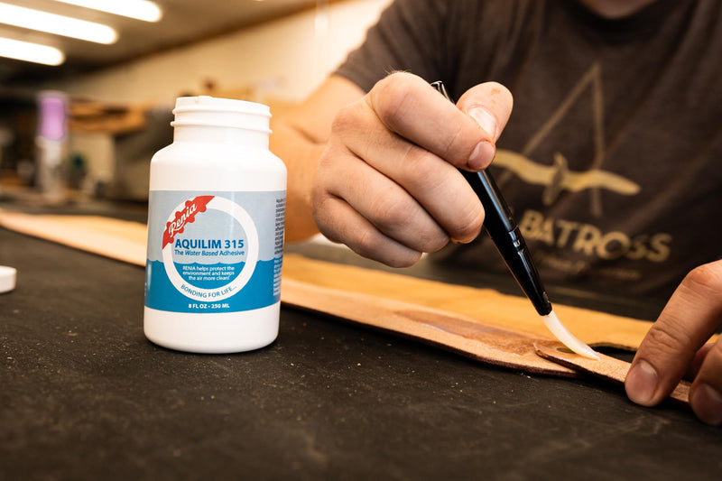 Renia Aquilim 315 Odorless Water Based Contact Cement for Leathercraft with Ultra Hold and Flexible Adhesive That Dries Quickly