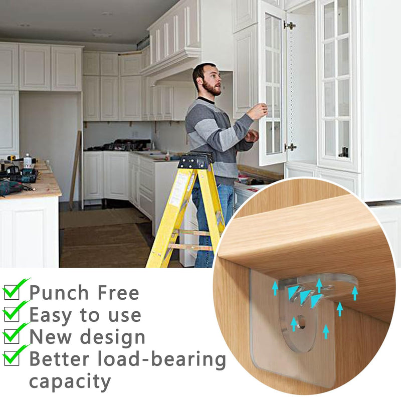 20 Pieces Plastic Shelf Support Peg,Self Adhesive Bracket,Partition Pin for Furniture Kitchen Cabinet Book Shelves Closet Brackets Clapboard Layer