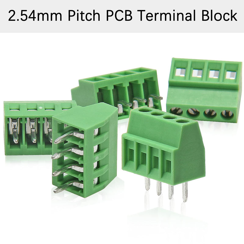4-Pin 2.54mm Pitch PCB Terminal Block, 150V 6A Mount Screw Terminal Connector (20Pcs) 4 Pin-20 Pcs