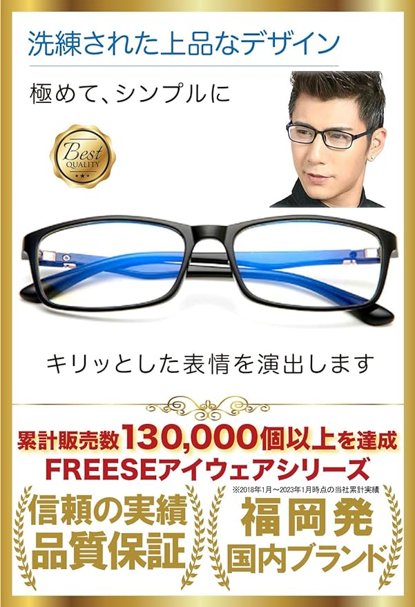 FREESE Men's Ultra Lightweight 0.6 oz (16 g), Designer Fashion Glasses, Shape Memory, Blue Light Reduction, PC Glasses, Square - NewNest Australia