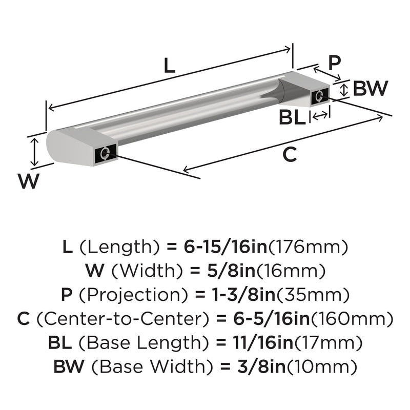 Amerock 10 Pack 6-5/16" Composite Polished Chrome Drawer Pull