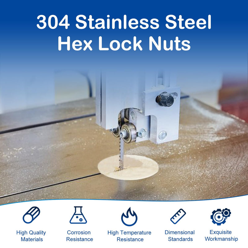 1/4"-20 Black Nylon Lock Nuts, 54Pcs Nylon Insert Locknuts, 304 Stainless Steel 18-8 Nylock Nuts, Black Oxide, Coarse Thread, Hex Drive, Bright Finish, for Furniture, Tools, Handle, Repairing Jobs 1/4-20
