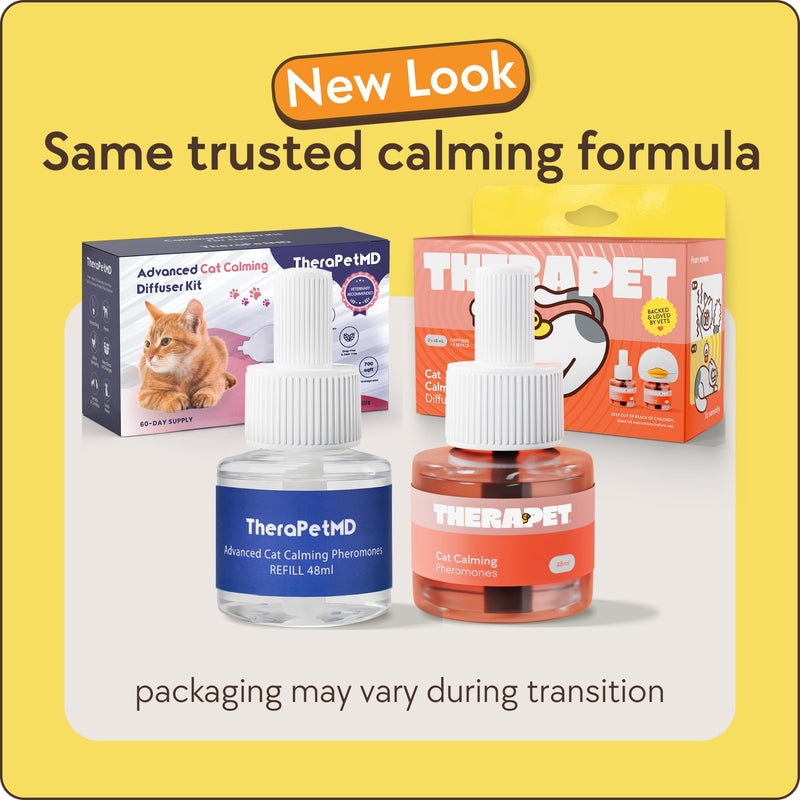 TherapetMD 60-Day Cat Calming Diffuser - Cat Pheromone Diffuser for Stress, Pee Spraying, Cat Fighting, Aggression, Excessive Meowing & Scratching - 60-Day Refill Included - Packaging May Vary 1 Pack