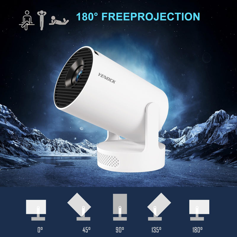 【Built-in Apps】HY300Ultra Mini Projector WiFi Bluetooth ,Movie Projector Compatible with TV Stick Smartphone / USB,Support 4K Portable HD Outdoor Indoor for Home Theater with Wall/Ceiling Projection