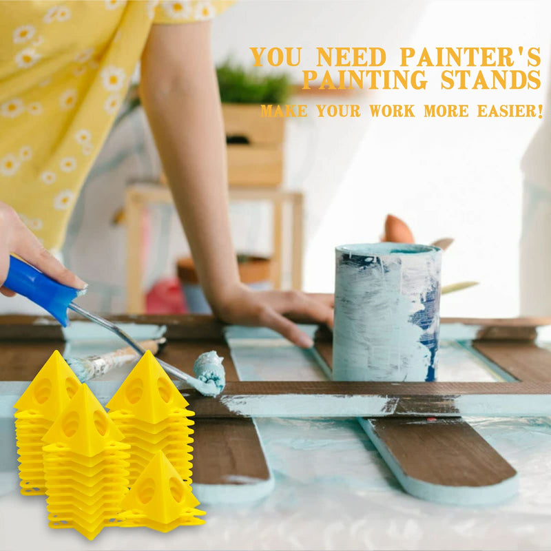 KATA 32pcs Pyramid Stands Painter's Painting Stands,Mini Cone Paint Stands for Canvas and Door Risers Support,Cabinet Paint Pouring 32 PCS