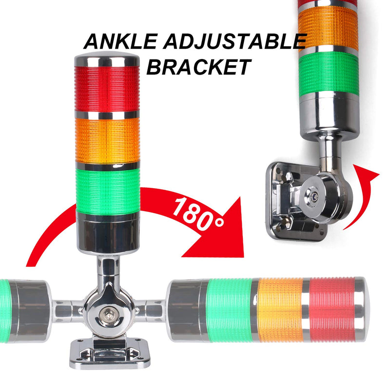 110V to 220V LED Stack Tower Lights, Industrial Warning Lights, Andon Lights, Column Signal Tower Indicator Lamp Beacon, Continuous/Flashing Light Switchable, 1 Layer (Without Buzzer) Red AC 110 to 220V