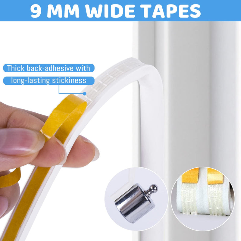 CloudBuyer 16.5 Ft Weather Stripping for Door,Insulation Weatherproof Doors and Windows Soundproofing Seal Strip,Collision Avoidance Rubber Self-Adhesive Weatherstrip(White) White 16.5Ft
