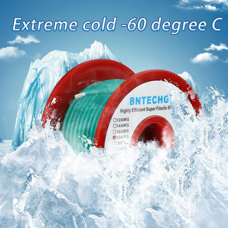 BNTECHGO 18 Gauge Silicone Wire Spool 50 ft Green Flexible 18 AWG Stranded Tinned Copper Wire silicone wire 50ft 18 gauge silicone wire green