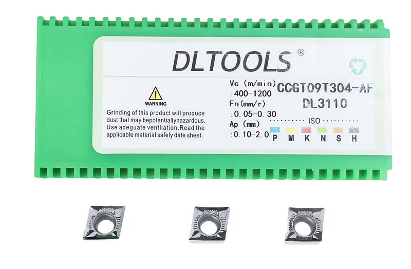 DLTOOLS Industrial CNC Carbide Inserts for Aluminum CCGT32.51/CCGT09T304 for Turning Cutting Tools,10 PCS