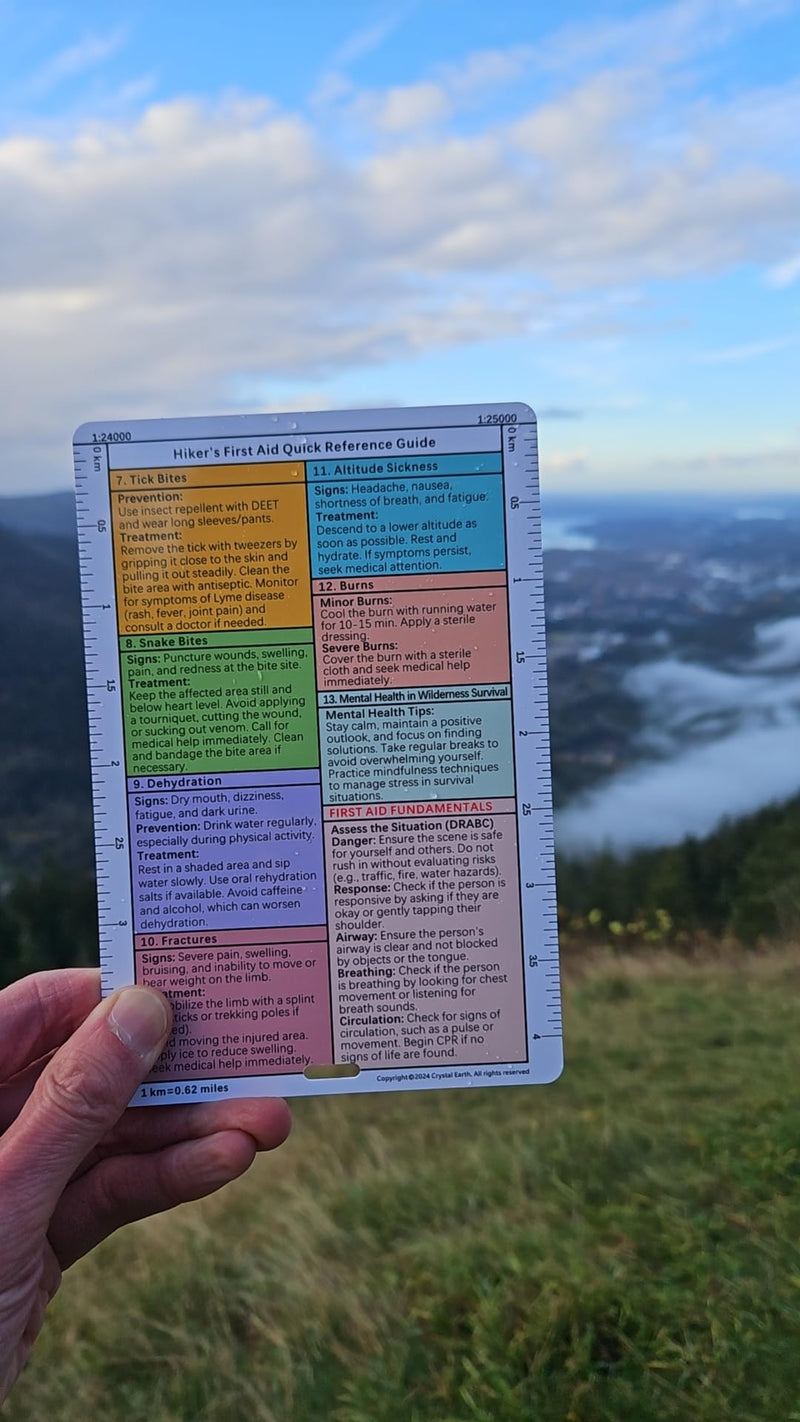 Crystal Earth Hiker's Quick Reference Guide for First Aid
