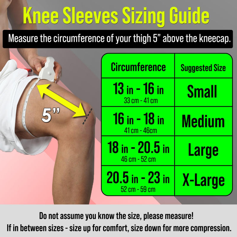 Knee Brace for Women & Men, 2 Pack Compression Knee Brace, Knee Support Sleeve for Pain Relief, Running, Workout, Sports, Knee Braces for ACL, Meniscus Tear, Arthritis and Injury Recovery Black L Large (1 Pair)