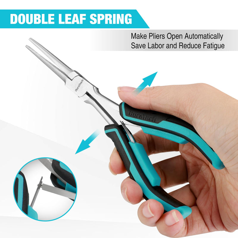 DURATECH 7" Long Reach Needle Nose Pliers, Extra Long Nose Pliers with Smooth Jaws, Small Needle Nose Pliers for Jewelry Making, Wire Bending and Small Object Gripping on Narrow Space 1PC