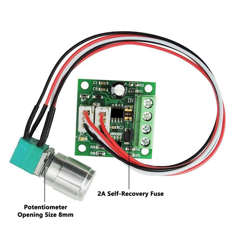 Greartisan 1.8V-15V 2A DC Motor Speed Controller PWM Variable Speed Regulator Governor Switch 1803BKW with Speed Control Knob DC 1.8-15V 2A with Speed Control Knob