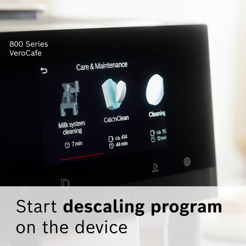 Bosch Descaling Tablets for VeroCafe Espresso Machines - 2-in-1 Descaler and Cleaner, Removes Limescale, Corrosion Buildup - Accessory for VeroCafe, 3 Tabs - TCZ8002US