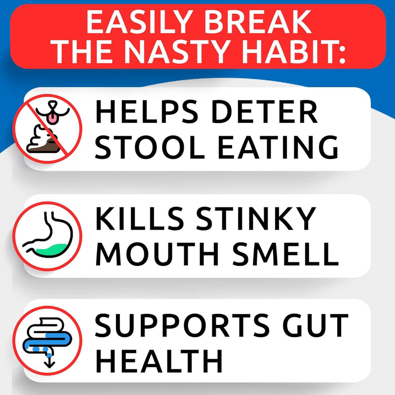 No Poo Chews + Dog Probiotics for Digestive Health Bundle - Diarrhea, Gas Treatment, Upset Stomach Relief - Allergy & Itchy Skin - Digestive Enzymes & Breath Aid Support - Digestion Supplement Treat