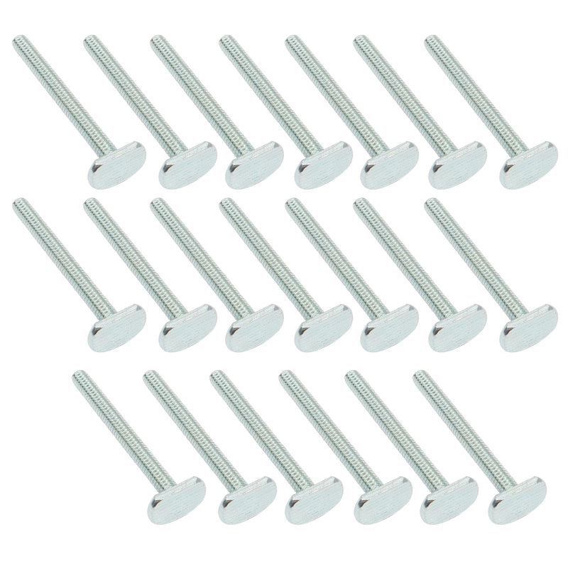 Xadnitu 20 Pieces 1/4"-20 T Track Bolt 2-1/2" Length, T Slot Drop-in Sliding Bolts, Iron Bolt Screw with T Shaped Head for Hardware, Fixture Accessories and Woodworking Jigs 2.5"