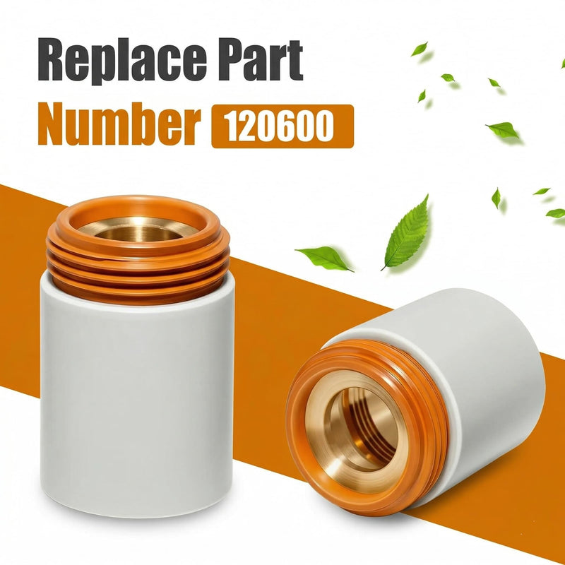 2PCS 120600 Retaining Cap Fit for Hypertherm 600 800 900 Plasma Cutter, Fit PAC120 PAC121 PAC123 PAC125 T/M Torch, 40–50A Plasma Cutting Consumable