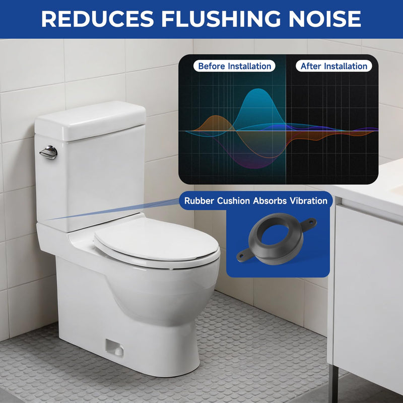Toilet Tank to Bowl Gasket Toilet Seat Seal Compatible With Briggs 2" Flushometers Replace#: B351461 351461，2 hole gasket